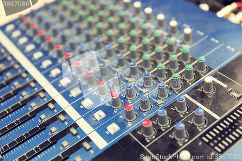 Image of control panel at recording studio or radio station