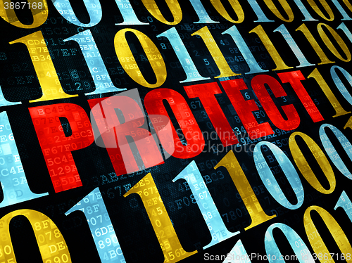 Image of Security concept: Protect on Digital background