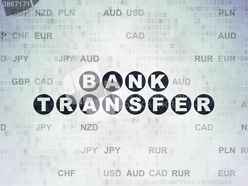 Image of Banking concept: Bank Transfer on Digital Paper background