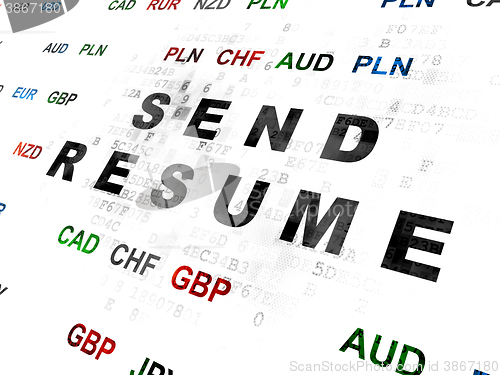 Image of Finance concept: Send Resume on Digital background