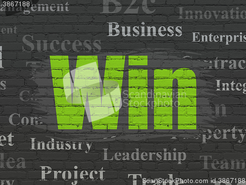 Image of Finance concept: Win on wall background