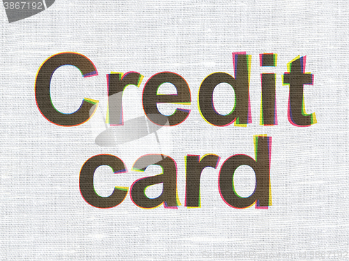 Image of Banking concept: Credit Card on fabric texture background