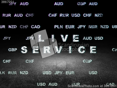 Image of Finance concept: Live Service in grunge dark room