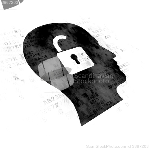 Image of Business concept: Head With Padlock on Digital background