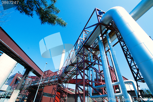 Image of Blue toned interior industrial background.