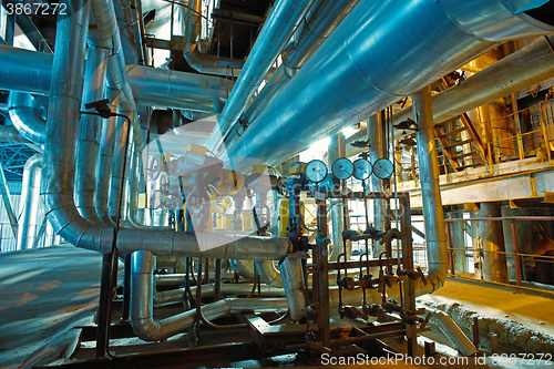 Image of Blue toned interior industrial background.