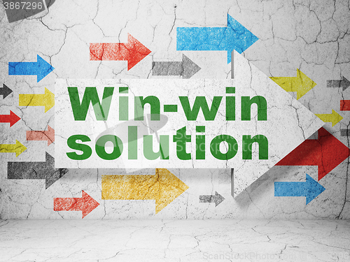 Image of Finance concept: arrow with Win-win Solution on grunge wall background