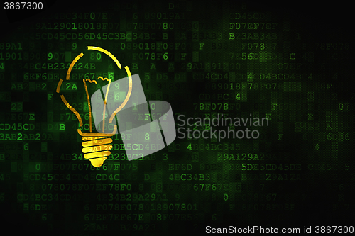 Image of Business concept: Light Bulb on digital background