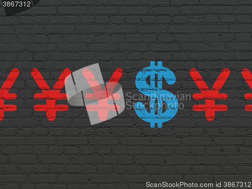 Image of Banking concept: dollar icon on wall background