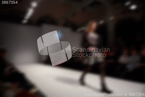 Image of Fashion runway out of focus. 