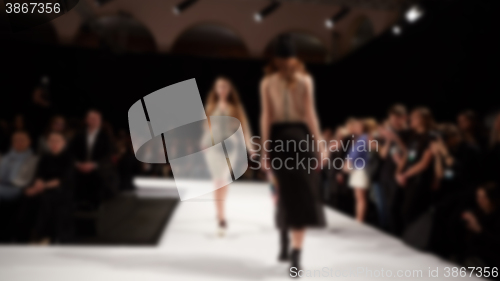 Image of Fashion runway out of focus. 