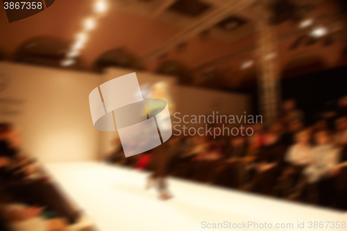 Image of Fashion runway out of focus. 