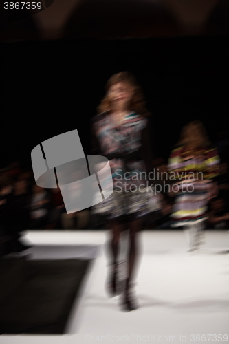 Image of Fashion runway out of focus. 