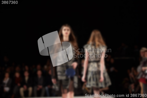 Image of Fashion runway out of focus. 