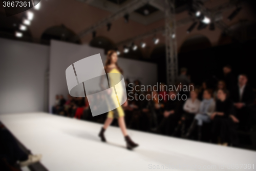 Image of Fashion runway out of focus. 