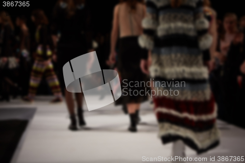 Image of Fashion runway out of focus. 