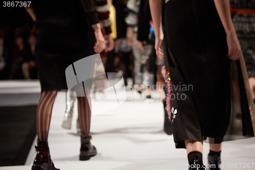 Image of Fashion runway out of focus. 