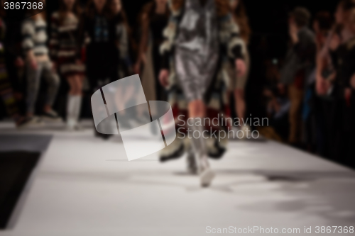 Image of Fashion runway out of focus. 