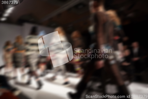 Image of Fashion runway out of focus. 