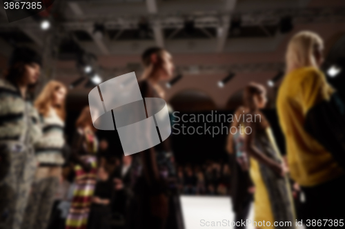 Image of Fashion runway out of focus. 