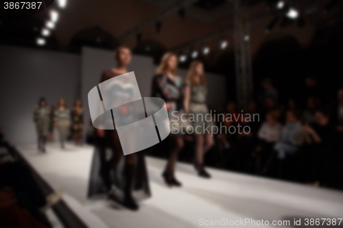 Image of Fashion runway out of focus. 