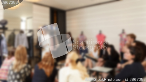 Image of blurred image of shopping mall and people