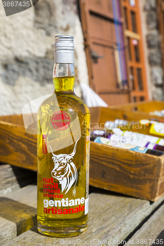 Image of Bottle of Traditional French Gentian Liquor
