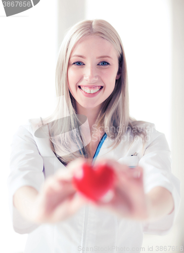 Image of female doctor with heart