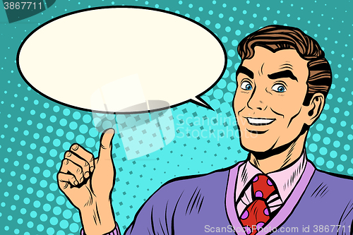 Image of man like retro vector illustration