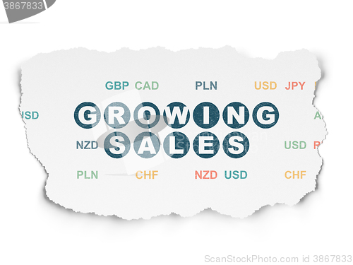 Image of Business concept: Growing Sales on Torn Paper background
