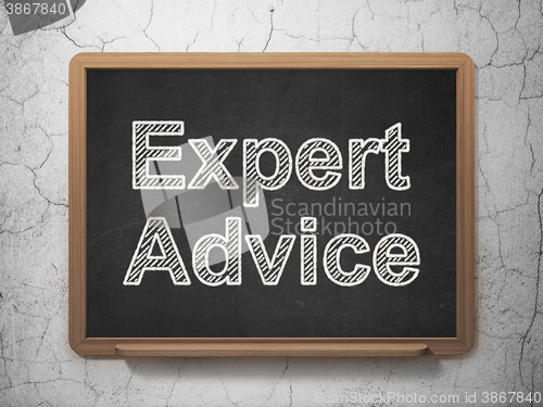 Image of Law concept: Expert Advice on chalkboard background