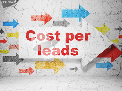Image of Business concept: arrow with Cost Per Leads on grunge wall background