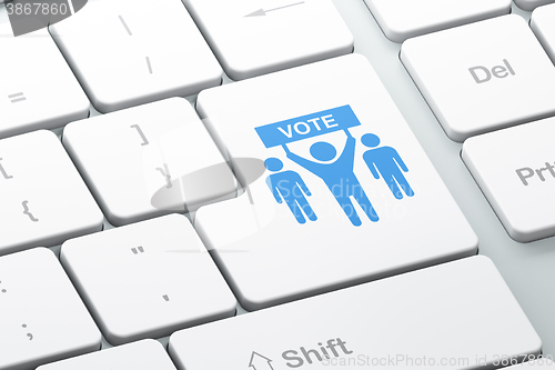 Image of Political concept: Election Campaign on computer keyboard background