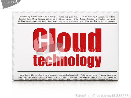 Image of Cloud networking concept: newspaper headline Cloud Technology