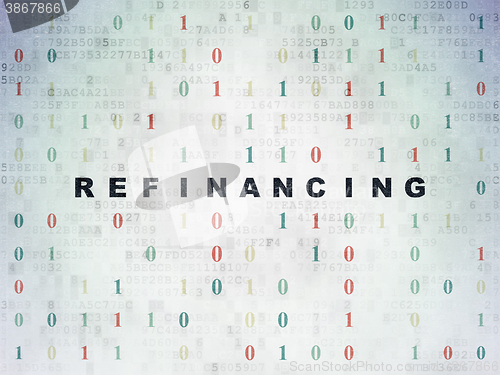 Image of Finance concept: Refinancing on Digital Paper background