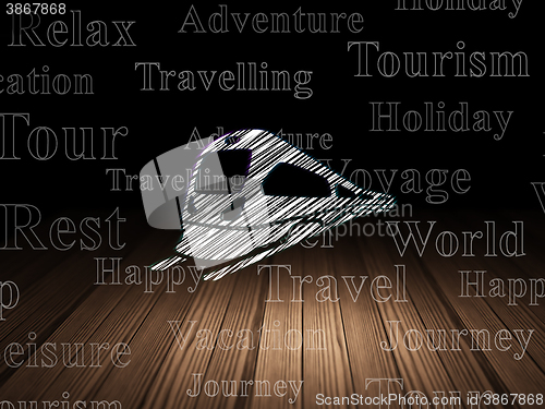 Image of Travel concept: Train in grunge dark room