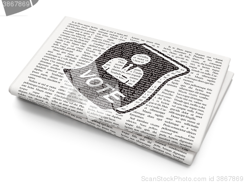 Image of Political concept: Ballot on Newspaper background