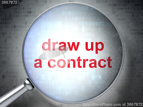 Image of Law concept: Draw up A contract with optical glass