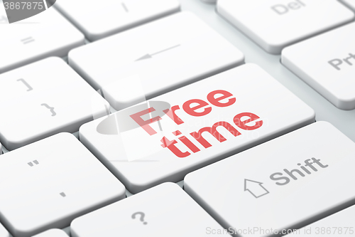 Image of Time concept: Free Time on computer keyboard background