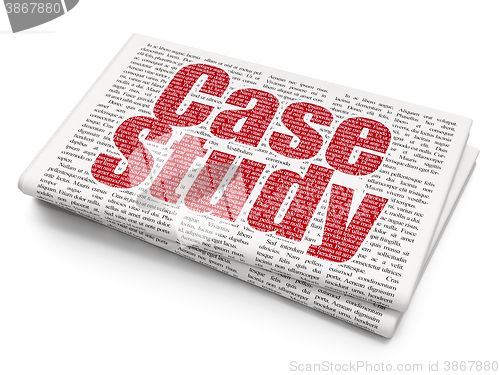 Image of Learning concept: Case Study on Newspaper background