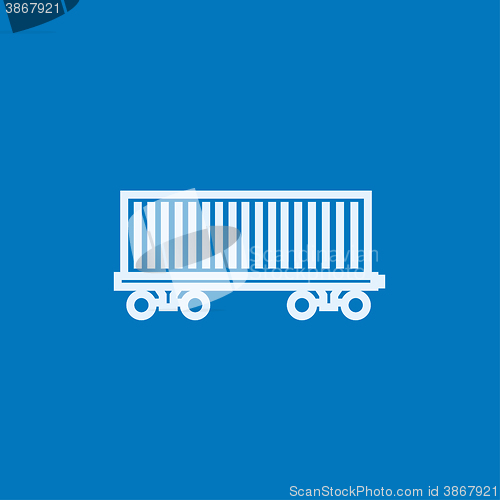Image of Cargo wagon line icon.