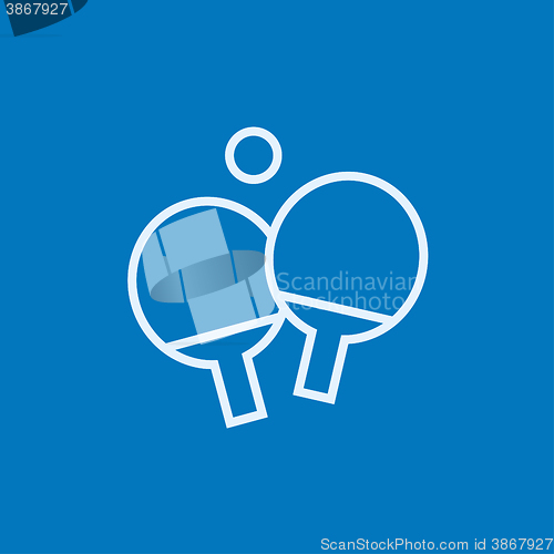 Image of Table tennis racket and ball line icon.