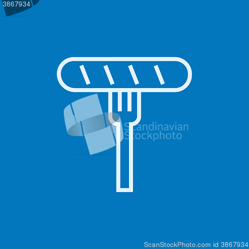 Image of Sausage on fork line icon.