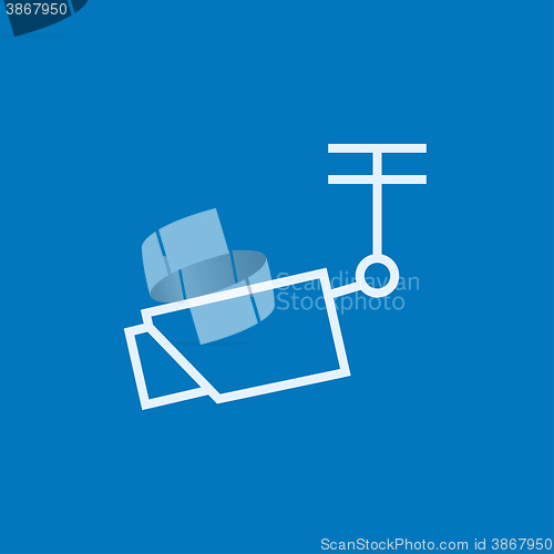 Image of Outdoor surveillance camera line icon.