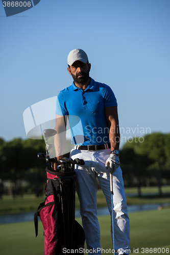 Image of golfer  portrait at golf  course