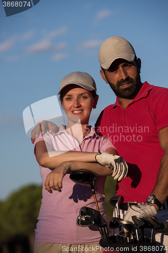 Image of portrait of couple on golf course