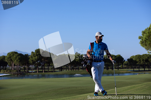 Image of golfer  portrait at golf  course