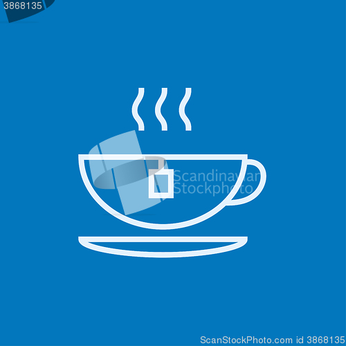 Image of Hot tea in cup line icon.