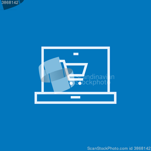 Image of Online shopping line icon.