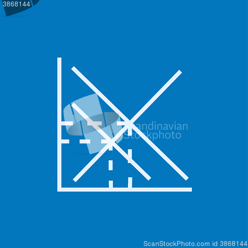 Image of Mathematical graph line icon.